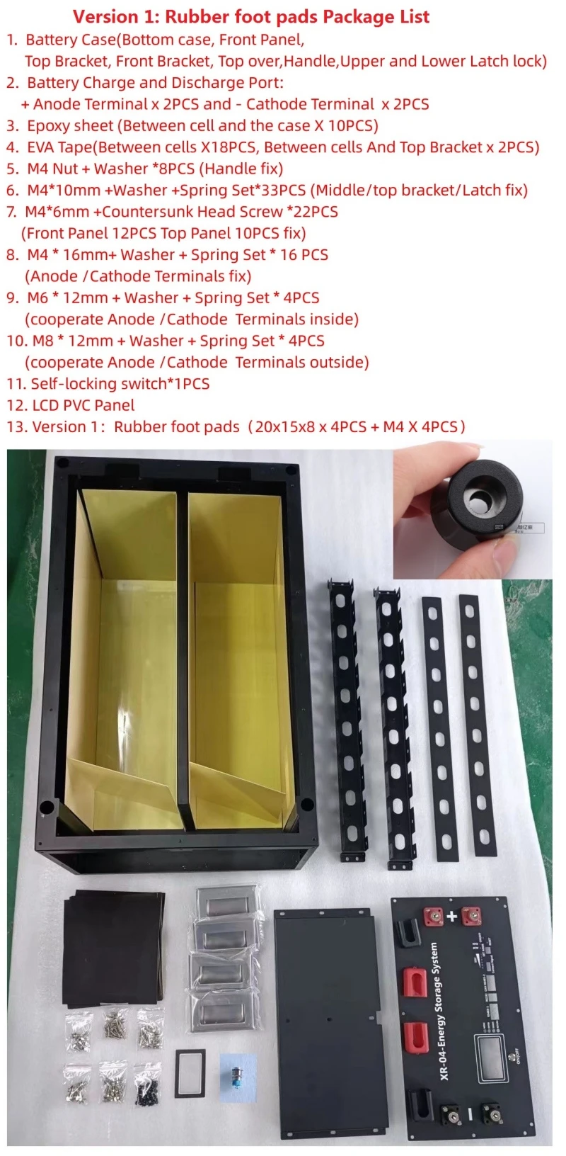 JBD BMS Power Box LiFePO4 Battery Case Stacked Solar Home Energy Storage 16S 51.