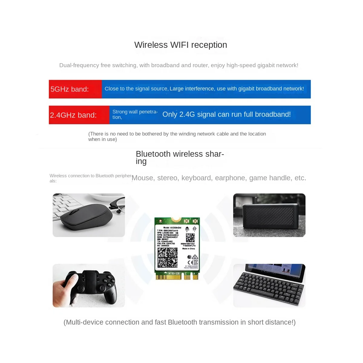 8260 8260ngw WLAN-Karte 2xantenne 2,4g/5GHz 867m Bluetooth 4,2 ngff m.2 WLAN-WLAN-Karten modul für Intel AC