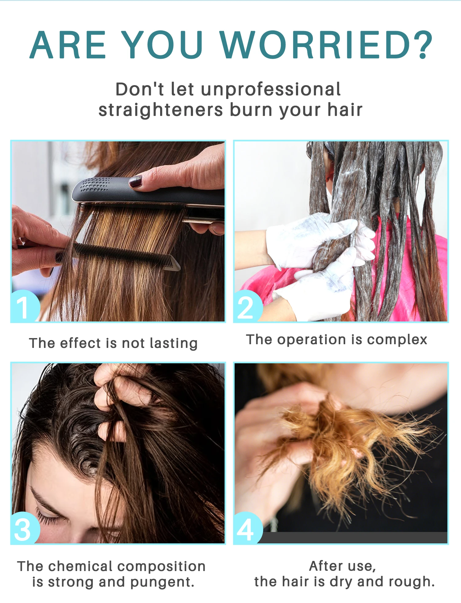 Description Picture 3 of itemHair Straightener Cream Protein Correction Cream Professional Keratin Hair Treatment Straight Repairs Damage Hair Care Products