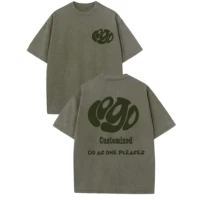 Personnalisez votre LOGO Hip Hop Streetwear hommes 100% coton T-shirts surdimensionné haut délavé t-shirt unisexe été rétro marque personnalisée 3