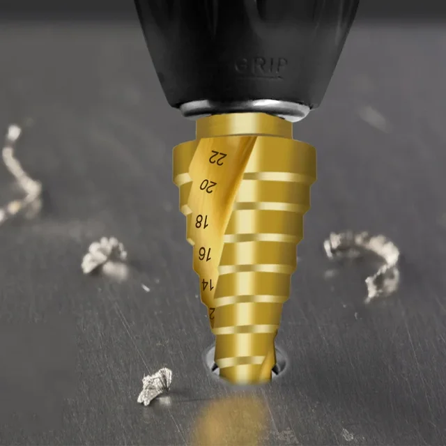 HSS Titanium-Coated Spiral Groove Step Drill Bit Or Straight Grooved Drill Bits 3-12 4-12 4-20 4-32 For Wood Metal Hole Cutter 2