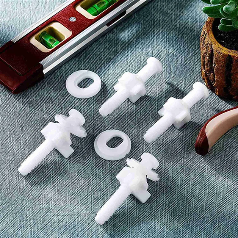 ABSE-16PCS 변기 힌지 볼트 나사 플라스틱 너트 및 와셔 변기 교체 부품..