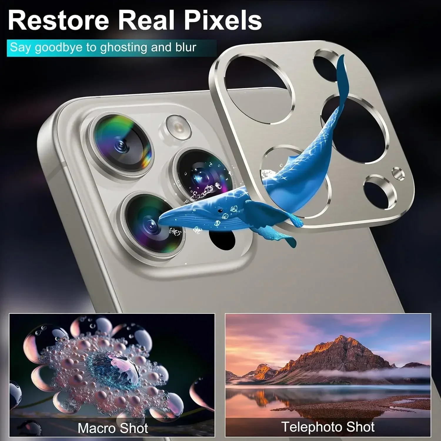 Titanium Gray Metal Camera Lens Protector - Premium Protection Cover Accessories