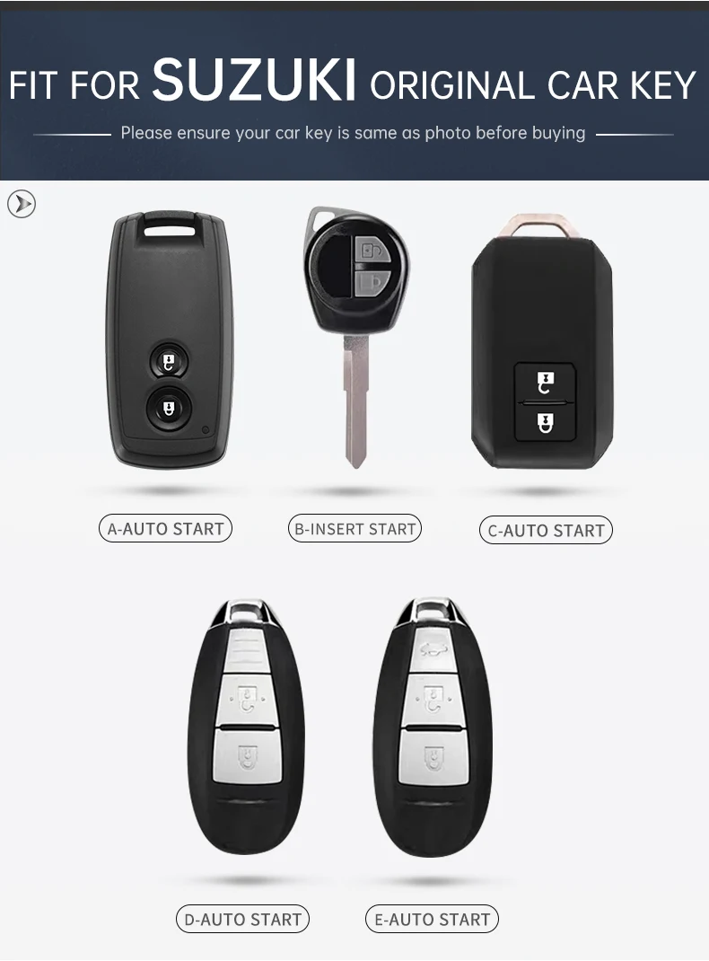 Alloy Leather Smart Car Key Fob Cover Case Shell For Suzuki Ertiga XL7 SX4 Vitara Ignis Baleno S-Presso Remote Holder Keychain
