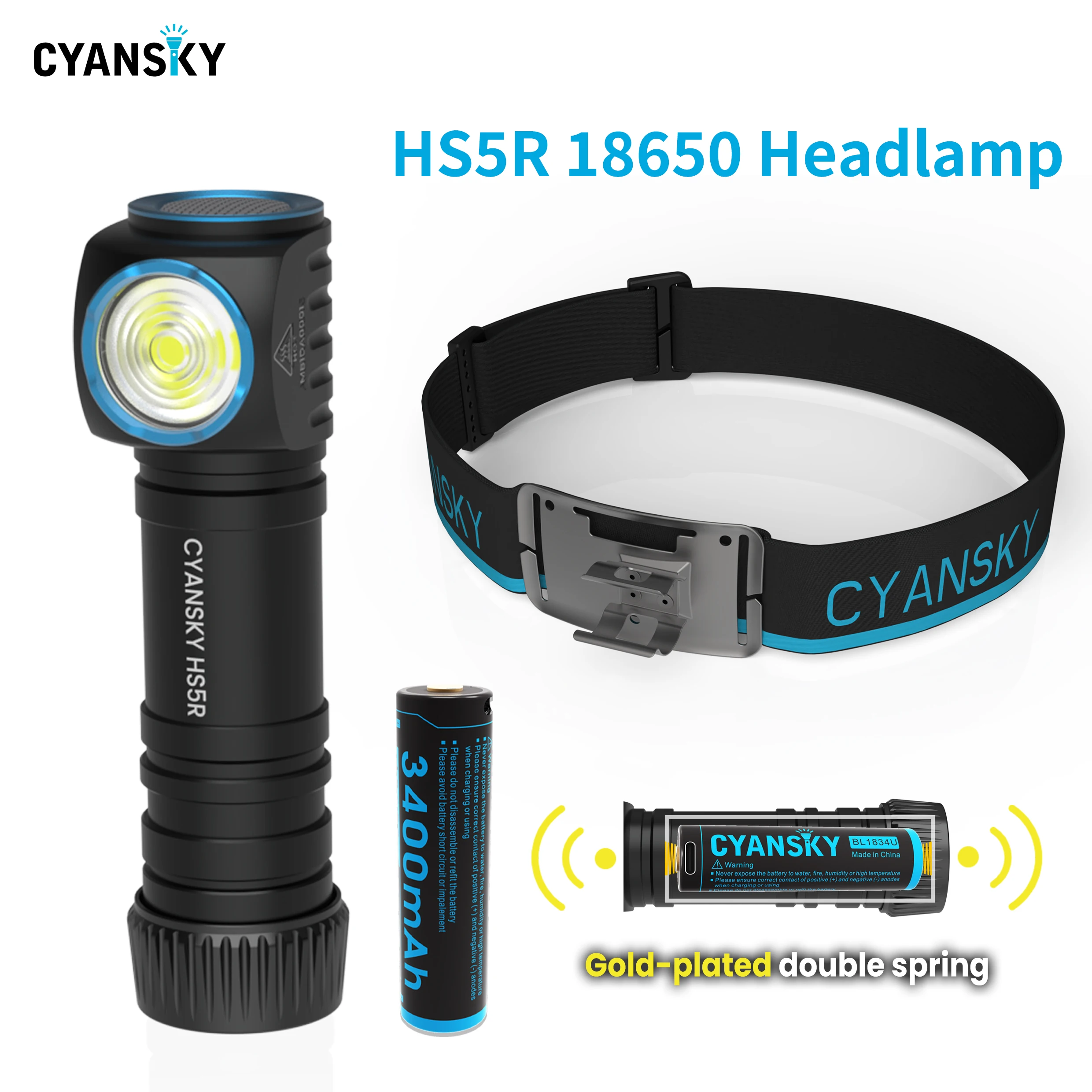 

Налобный фонарь CYANSKY HS5R, полностью металлический, 1300 лм
