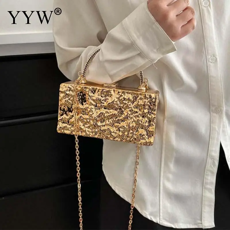 Fashion Acrylic Clutch Handbag Square Hard PC Women Daily Messenger Purse Handle Evening Party Elegant Box Bag Lady Chain Wallet