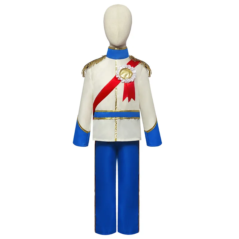 

Hot Sale Halloween White Prince Costume Prince Two Piece Performance Suit for Kid Boys Carnival Party