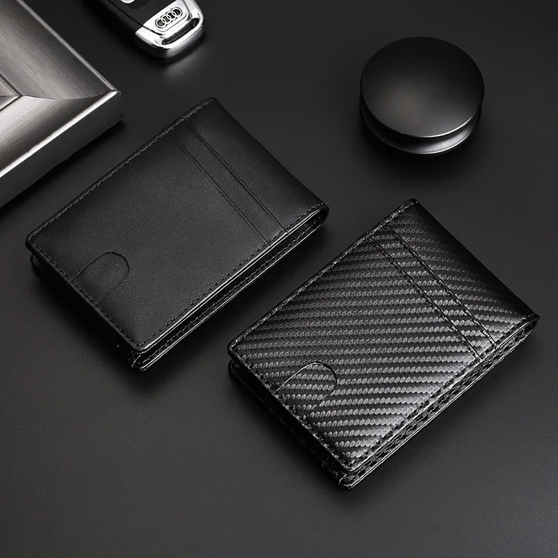 Men Airtag Short Bifold Wallet Genuine Leather Thin Cash Photo Coin Purse Pocket Card Holder Slim Wallets for Male