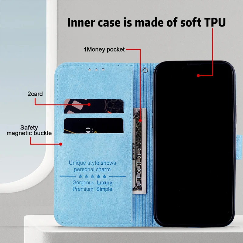 Premium Magnetic Flip Leather Wallet Phone Case