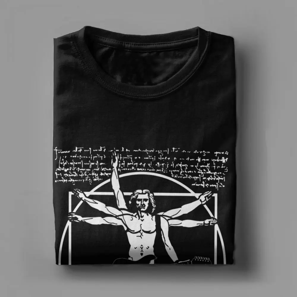 Camiseta Guitar Rock Para Hombre – Diseño Vitruvio, Talla XXL, Color Burdeos