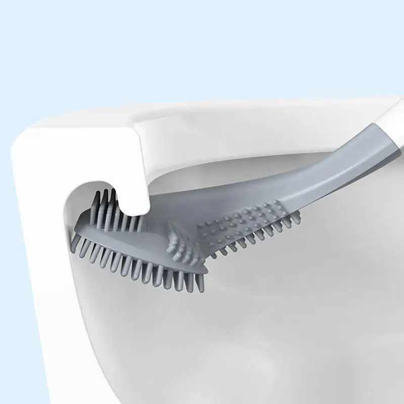 Toilet Cleaning Brush Silicone Wc Cleaner No Drill Durable Vertical Leakproof Soft Automatic Innovative Brush Tool for toilets
