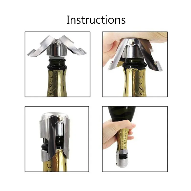 Wine stoppers 1pcs Champagne bottle stopper Stainless steel Sparkling grape wine bottle plug Vacuum sealer