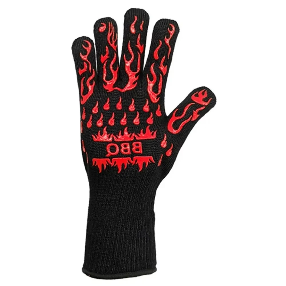 Enhanced Cowhide Fire-Resistant Gloves with Heat Insulation and Kevlar Stitching
