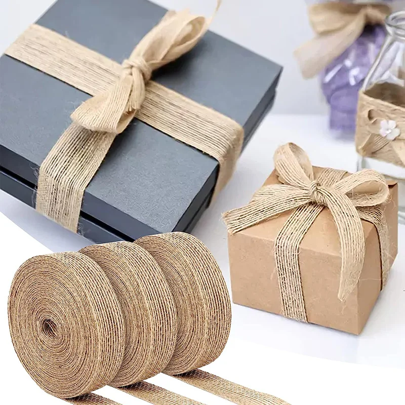 Jute Ribbon 5/10Meters Natural Jute Burlap Fabric Ribbon Burlap Linen Ribbon For DIY Craft Wedding Party Gift Wrapping Decor 10/20/30/38mm
