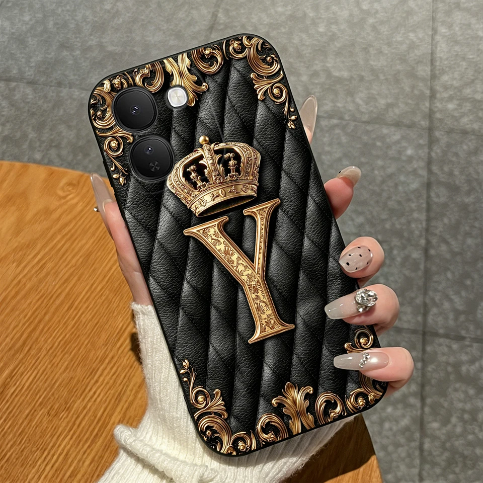 Luxury Crown Letters Pattern High-Quality Matte Silicone Shockproof Phone Case