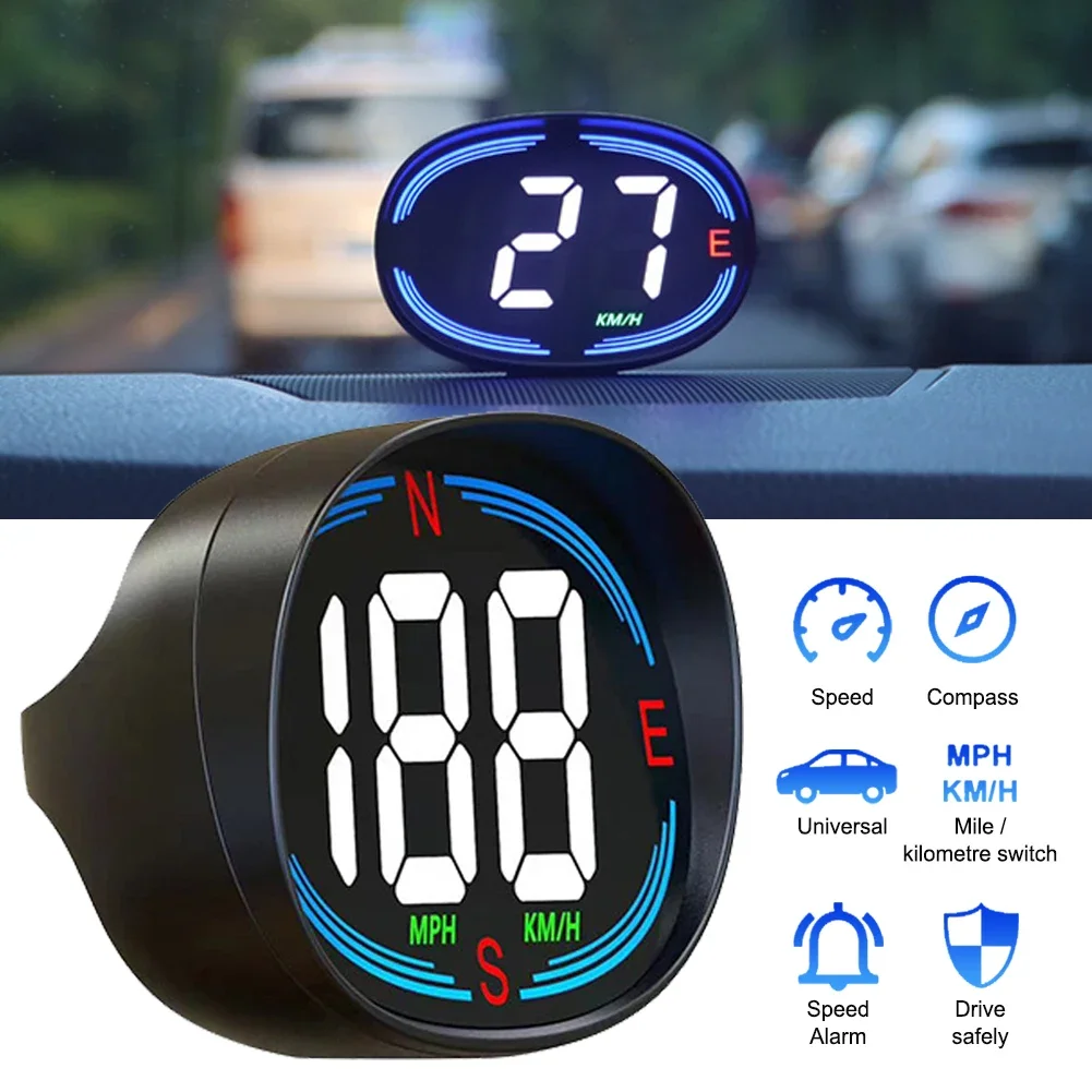 

H2 HUD Head Up Display Car Digital GPS Speedometer Gauges Universal for All Cars Pickup Trucks with USB Port Compass Speed Meter