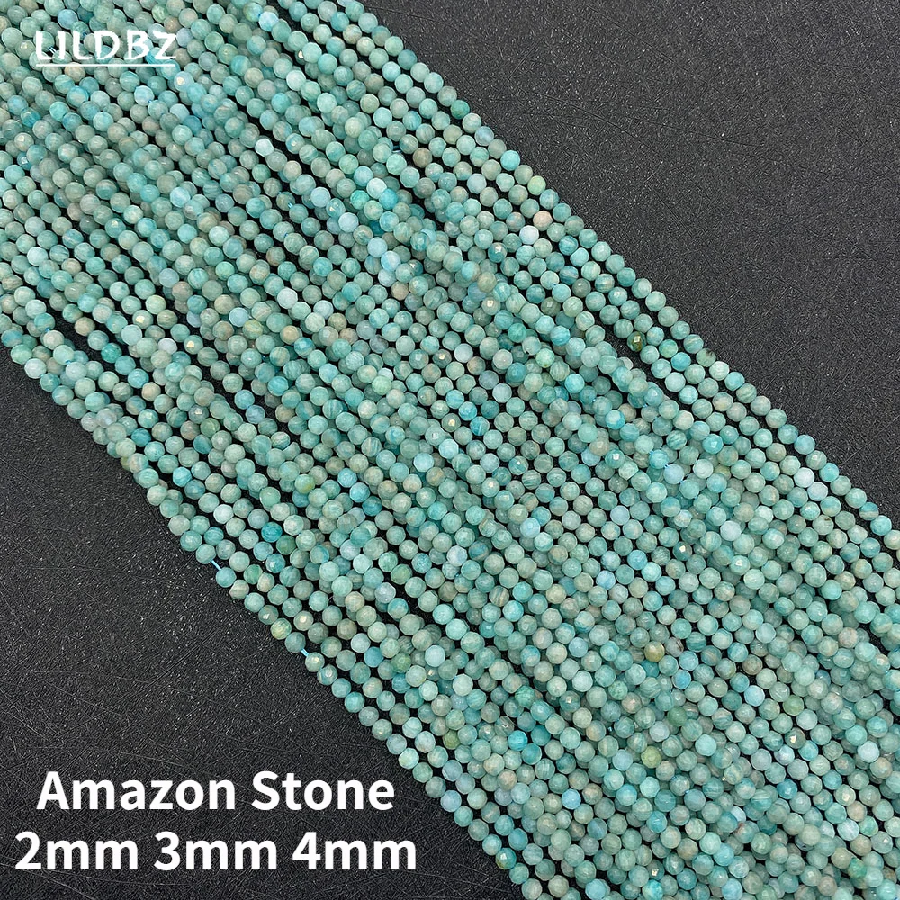 

2mm 3mm 4mm Natural Stone Amazonite Faceted High Quality Beads for Jewelry Making DIY Necklace Bracelet Earring Accessories 38cm