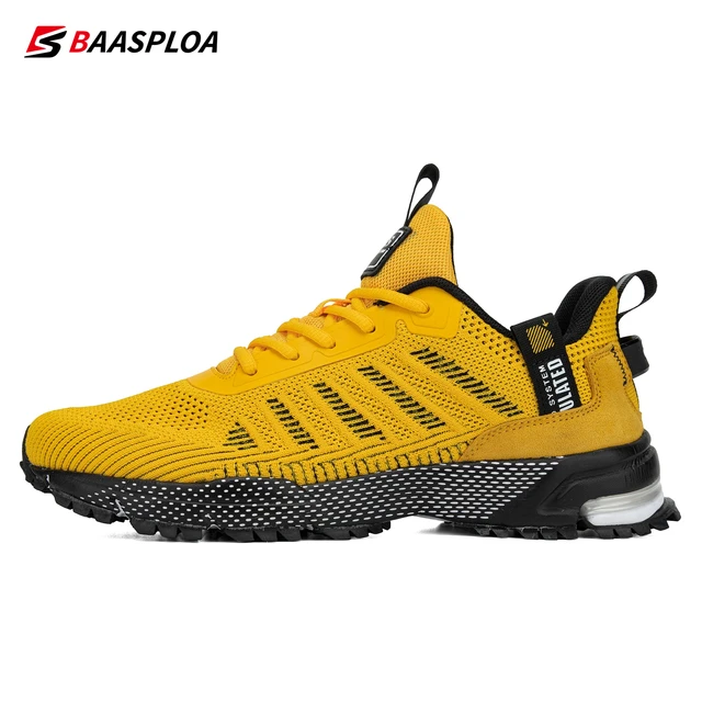 Baasploa 2022 New Male Sneakers Shoes Breathable Mesh Men Running Shoes Outdoor Grass  Walking Gym Shoes For Men Plus size 41-50 1