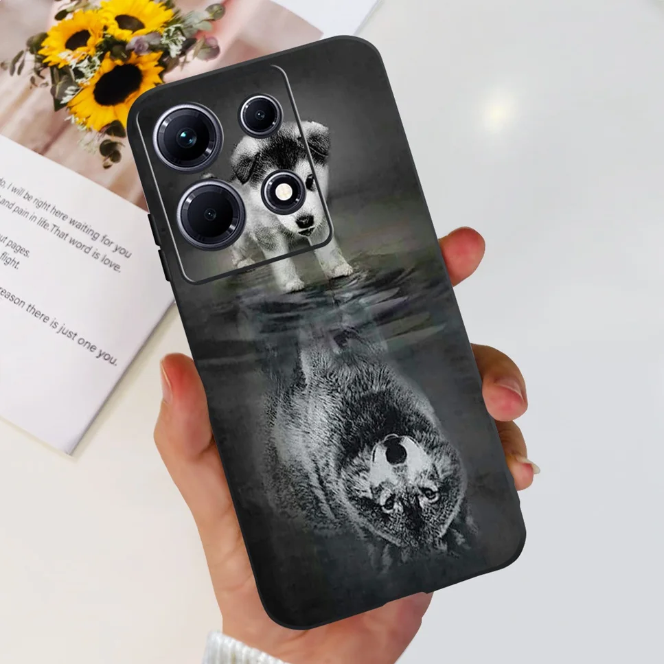 Fashion Cute Flowers Luxury Black Phone Case Back Cover