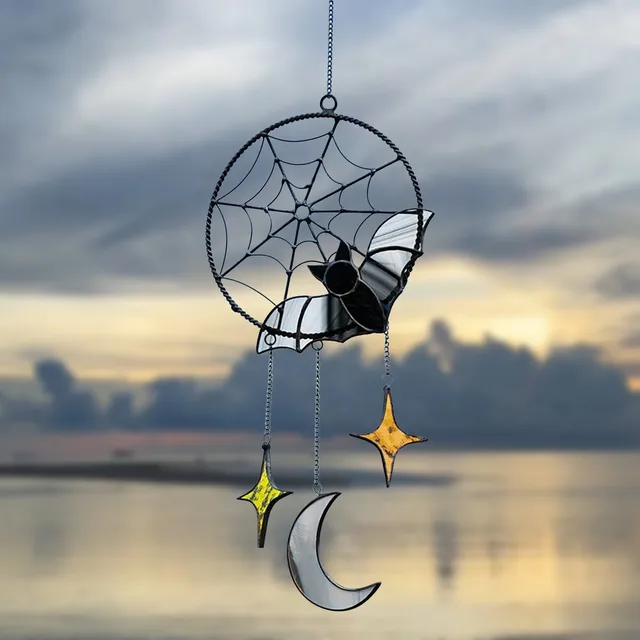Kreatív Szél Csengő Halloween Dekorációk Gótikus Denevér Hold Csillag Lógó Dísz Ablak Fal Medálok Üdülési Party Dekorok - Image 4