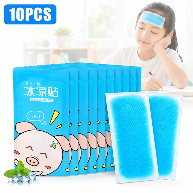 Disposable Cooling Gel Patch 10H Non Woven Ice Sticker for Summer Heat Relief Outdoor Camping Hiking Body Cooling Care Pad Use 1