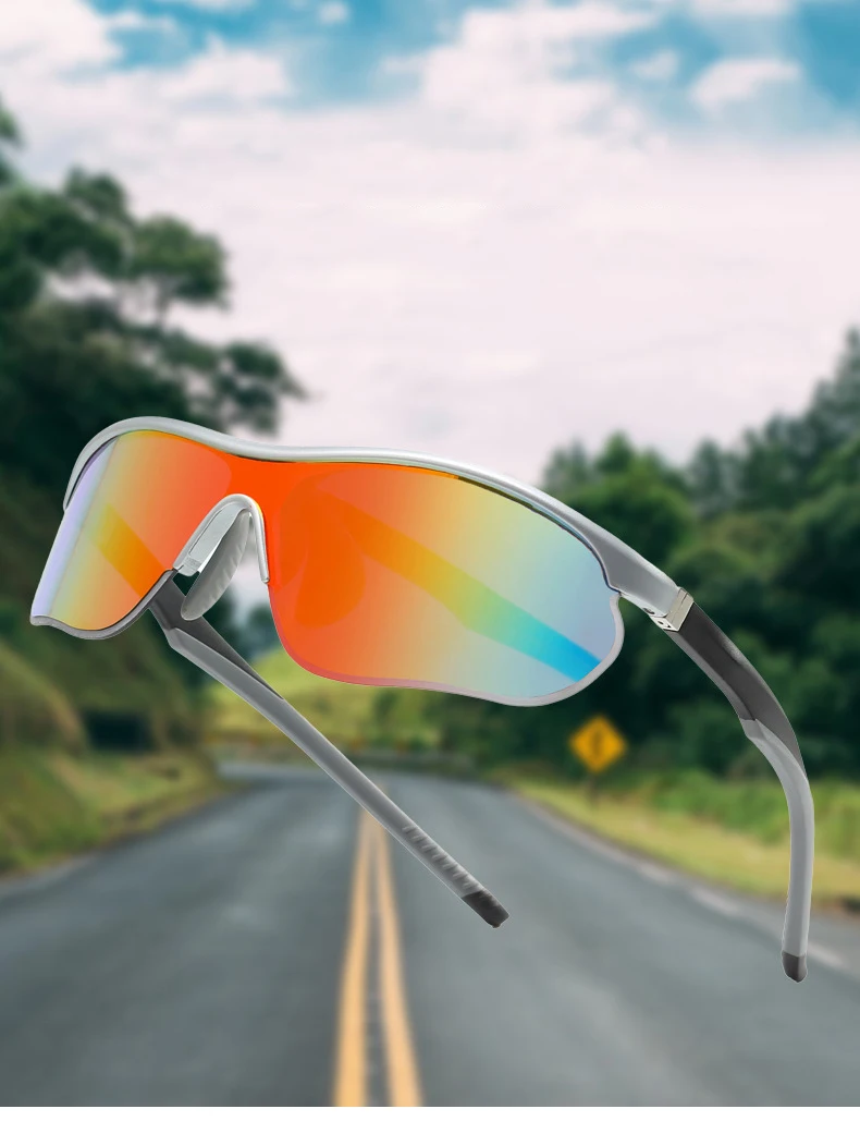 Sport-Sonnenbrille Halbrahmen Outdoor-Radsportbrille UV-Beständig UV400 Fahrradbrille 3018 – Detail 3