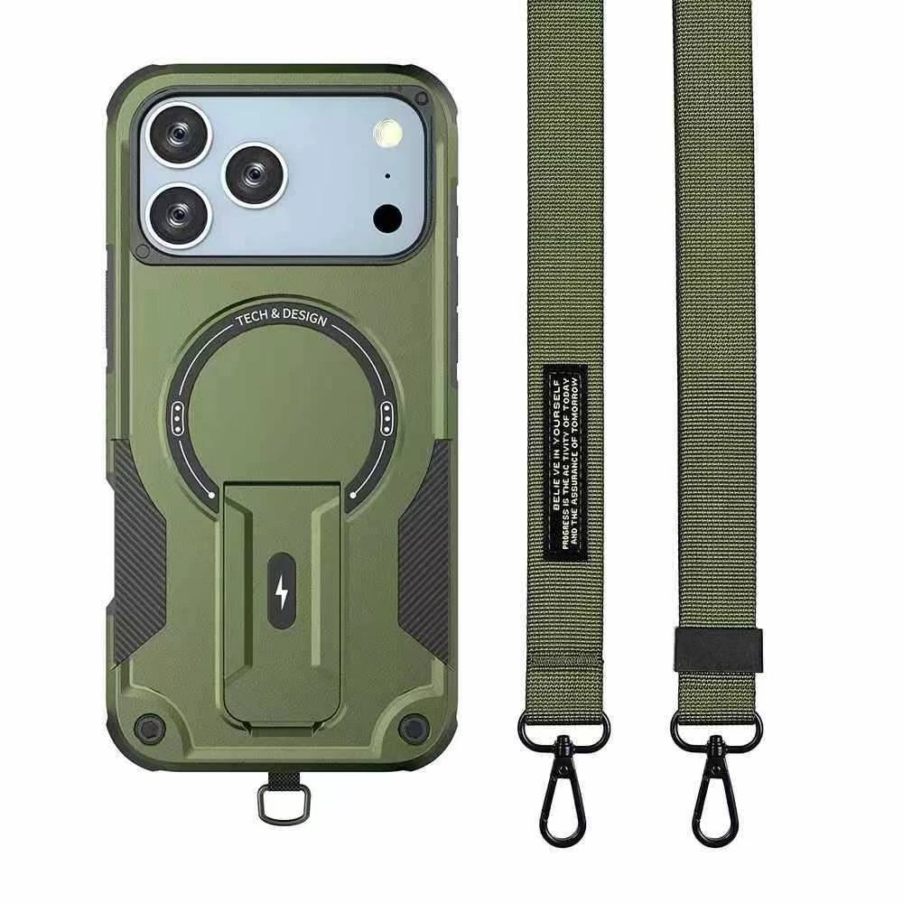 Fashion Armor Crossbody Strap with MagSafe Magnetic Shockproof Camera Protection Cover