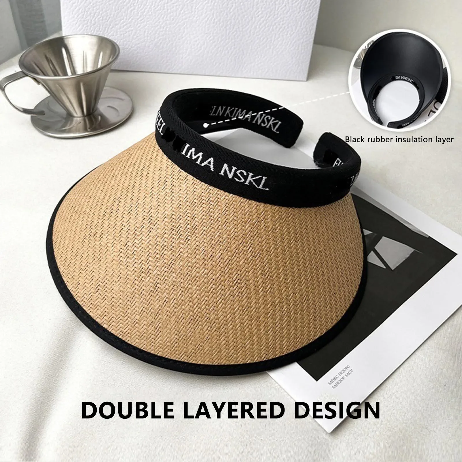 Womens Sun Visor Hat Large Brim Summer UV Protections Beach Cap for Outdoor Activities Sunshade Hat Patio umbrella lamp