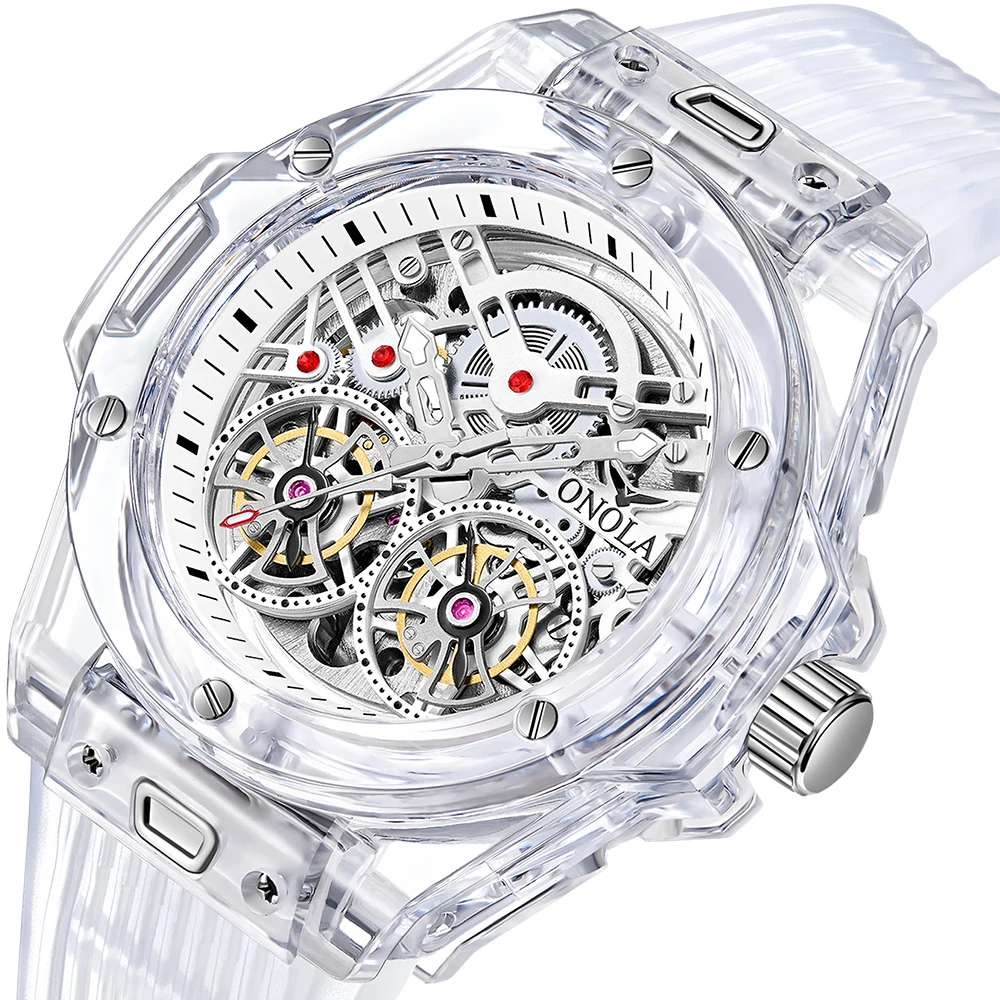 2023 Luxury Mechanical Wristwatch Business Men's Fashion Sports ONOLA Waterproof Hollow Out Watch