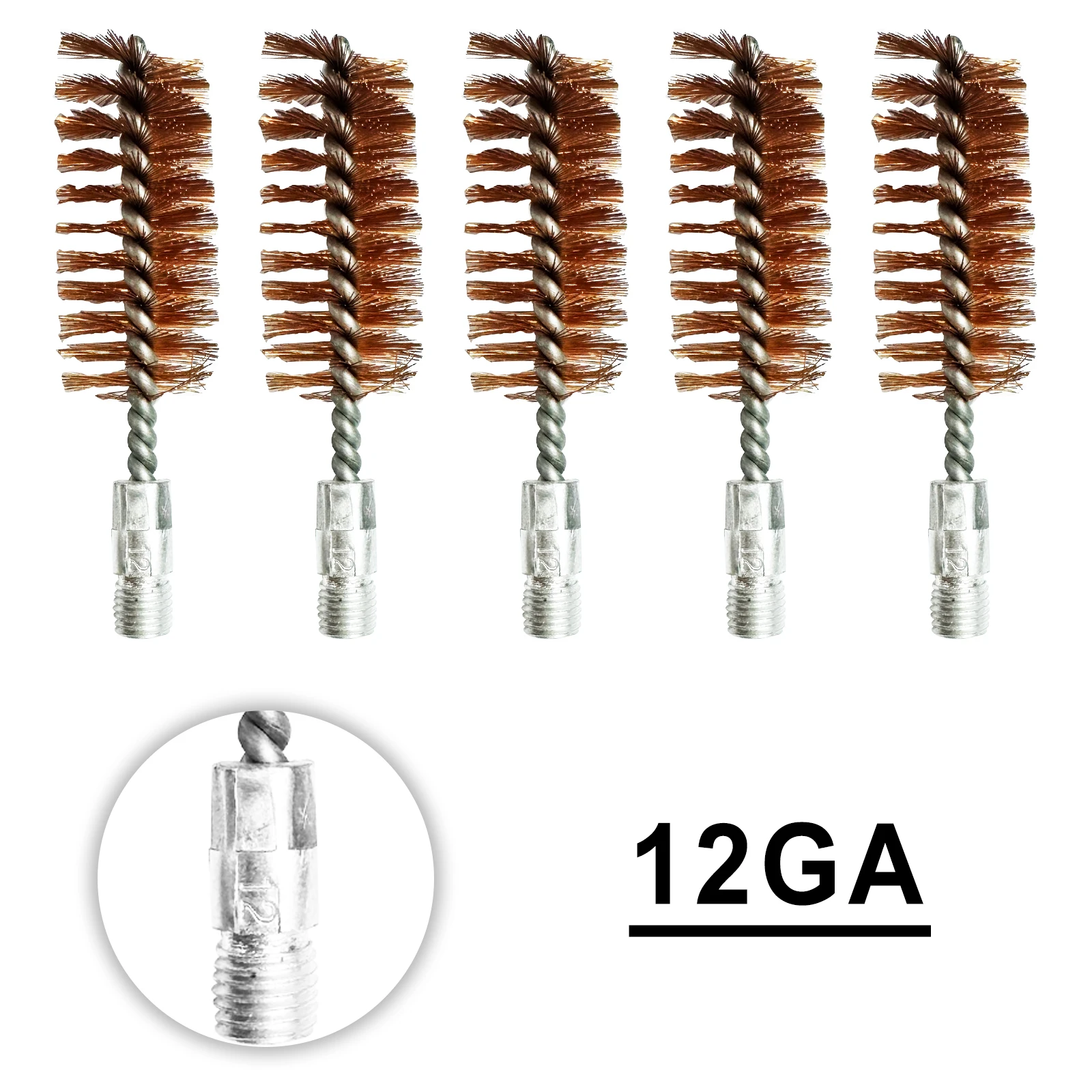 5 Pcs Bronze Bore Brush .30Cal .17Cal .22Cal 9mm Gun Cleaning Brush Pistol Rifle Cleaning Kit Gun Maintenance rifle cleaning kit