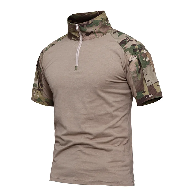 

Men's Assault Camouflage Short Sleeve Tactical T Shirt US Army Frog Combat T-Shirt Summer Multicam Military Tee Shirts S-4XL