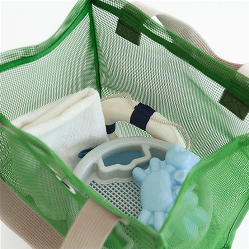 Women Summer Beach Bag Lovely Eye Print Ladies Casual Handbag Tote Bag Large Capacity Mesh Fabric Reusable Swimming Shoulder Bag 5