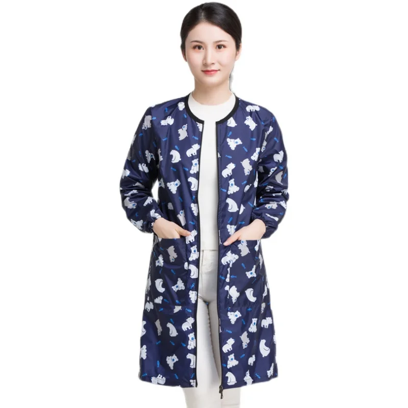 1pc Barber Pet Shop Waterproof Long Sleeve Gown Apron Unisex Breathable Pro Labour Suit Cape For Hairdresser Hair Cutting Smock 6