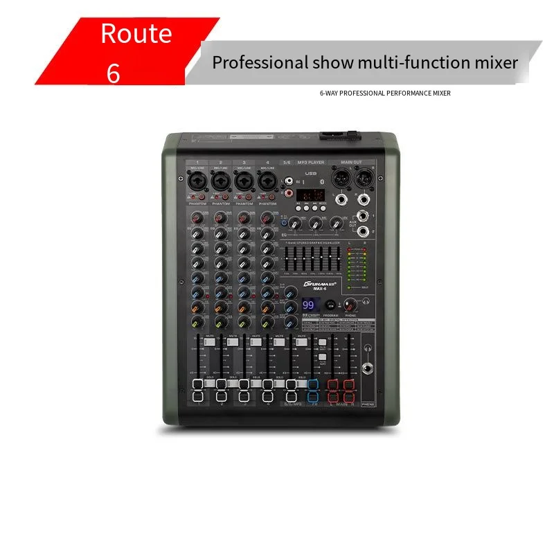 Mixer Professional 6-way 8-way 99 effects USB Bluetooth recording reverb equalizer Stage performer Home k song digital mixer