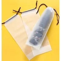 Plastic Bag Matte Translucent Umbrella Storage Bag Reusable Portable Umbrella Drawstring Storage Cover Home Storage Organizer 1