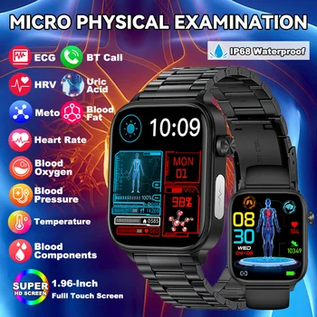 LIGE 2025 Nuovo AI Diagnosi sana Lipidi nel sangue Acido urico Pressione sanguigna Smart Watch Uomo ECG + PPG Chiamata Bluetooth Salute Smartwatch