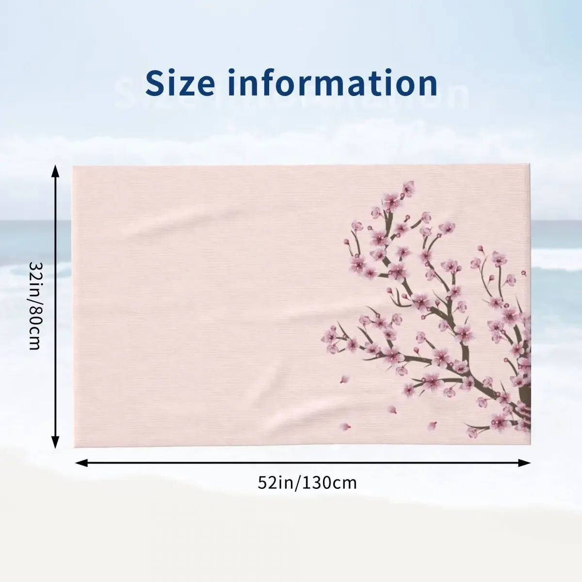 Blooming Sakura Quick Drying Microfiber Beach Bath Towel Soft Linen Japanese Floral Cherry Blossom Pool Bathroom Towels