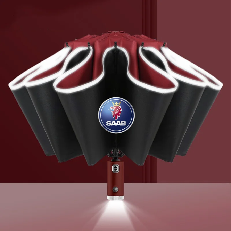 Ombrello Automatico Con Striscia Riflettente Luce Di Retromarcia A Led Per Saab Scania 95 93 9000 900 9-7 600 99 9-X 97X Turbo X Monster 9