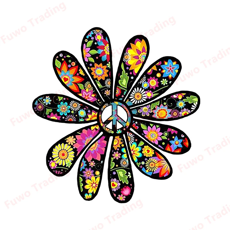 Boutique untuk Tie Die Flower Power Vrede Auto Sticker Scratchproof Vinyl Decal Motorfiets Venster Racing Bumper Truck Laptop Pvc