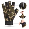 1Pair Fingerless Camo Gloves Cycling Bike Sports Gloves for Men Women Anti-Slip Breathable Camouflage Workout Mittens 2