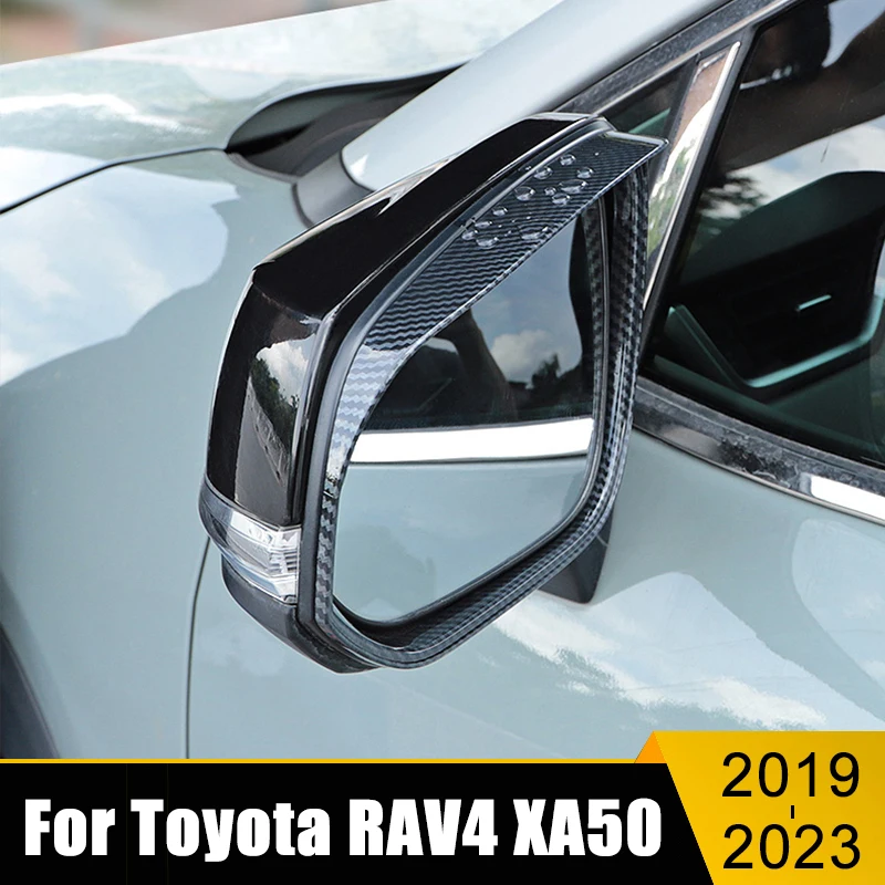 

Car Rearview Mirror Eyebrow Rainproof Rain Protector Trims Cover For Toyota RAV4 2019 2020 2021 2022 2023 RAV 4 XA50 Accessories