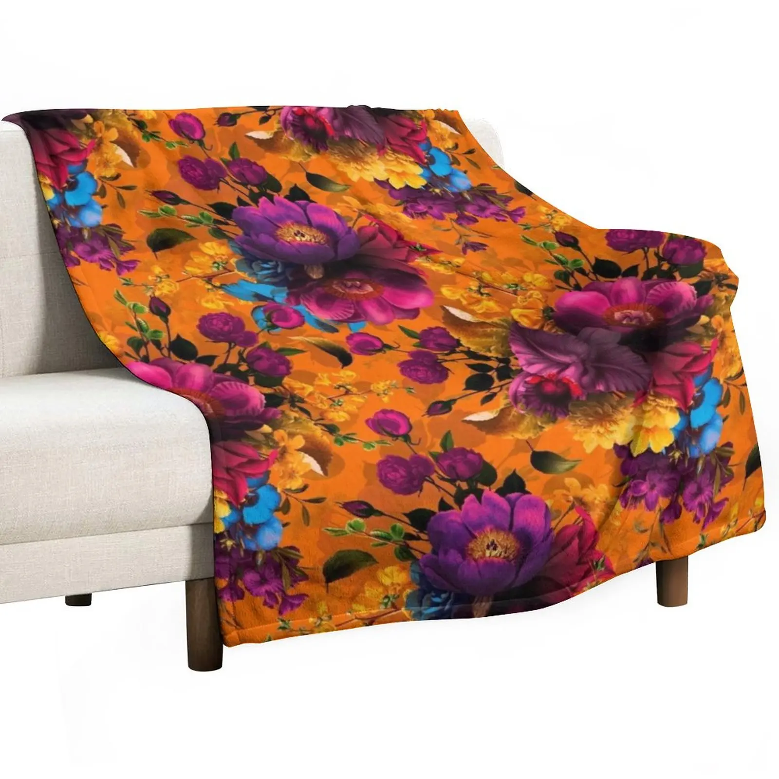 

Moody florals - Mystic Night 6 Throw Blanket Luxury Blanket Softest Blanket Thin Blankets Fluffy Shaggy Blanket