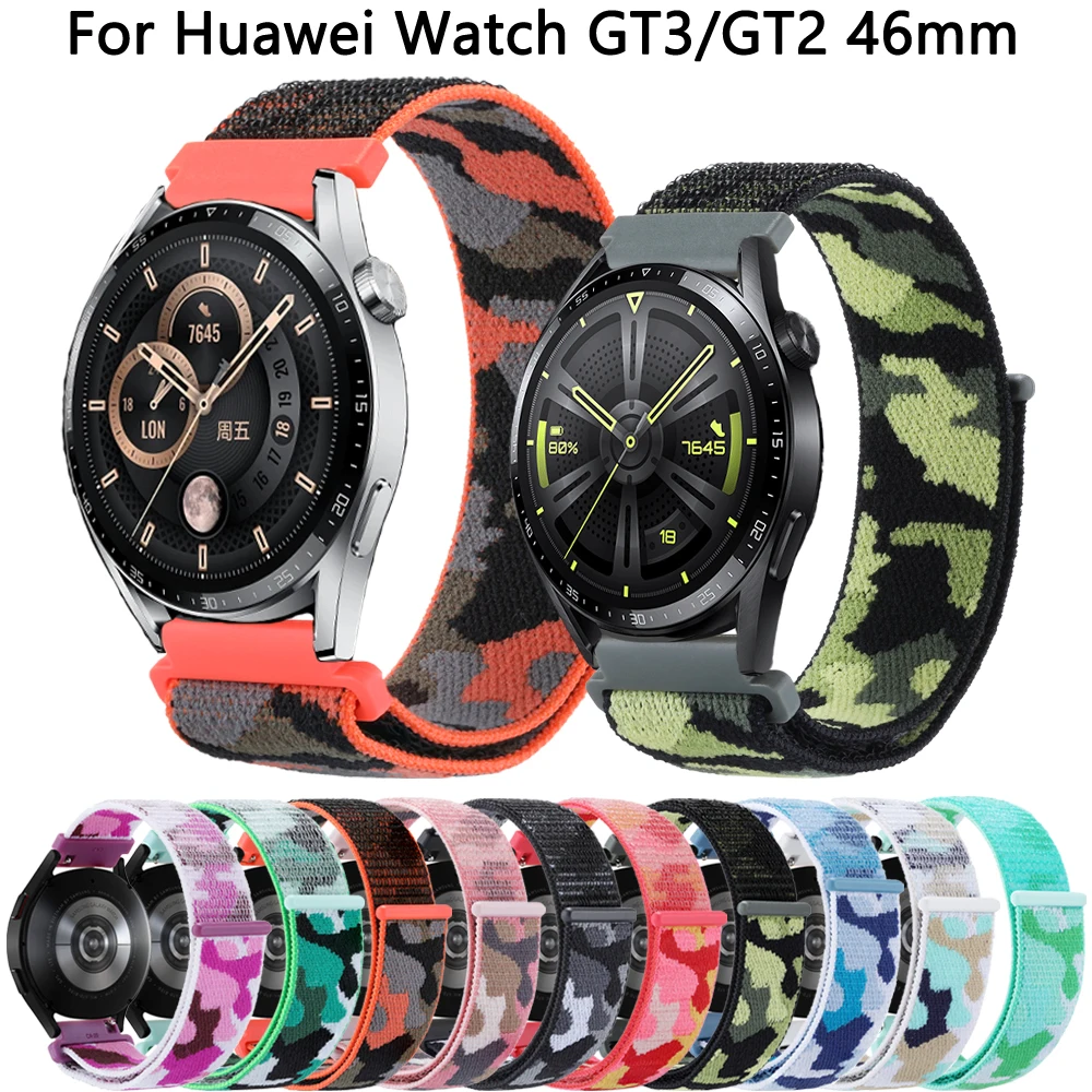 

Ремешок для наручных часов Huawei Watch GT3 GT2 GT 2 3 Pro 46 мм, нейлоновый спортивный смарт-браслет для Huawei Watch GT3 Pro Honor Magic 2 46 мм