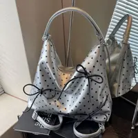 Korean Version of Polka Dot Bow Backpack Women's 2024 New Fashion Trend Multi-purpose Backpack 1
