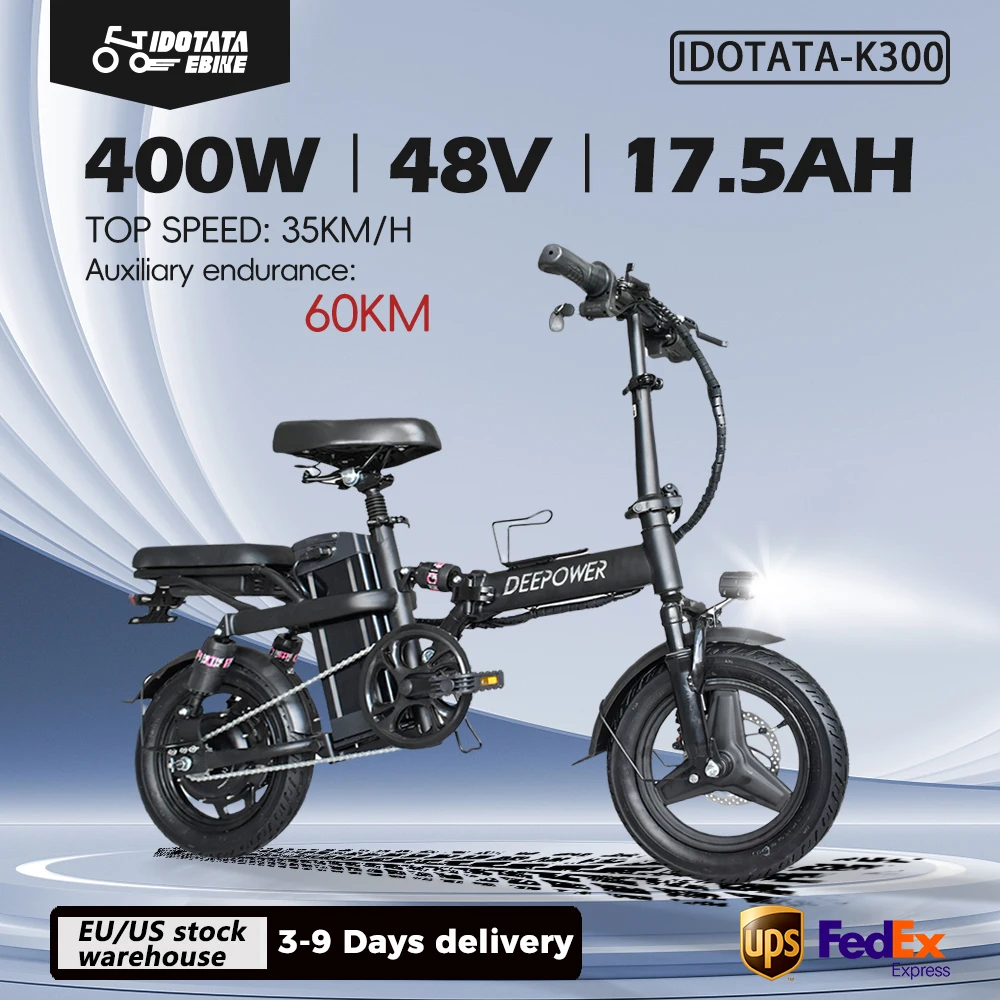 IDOTATA Foldable Electric Bike 48V 10Ah 400W
