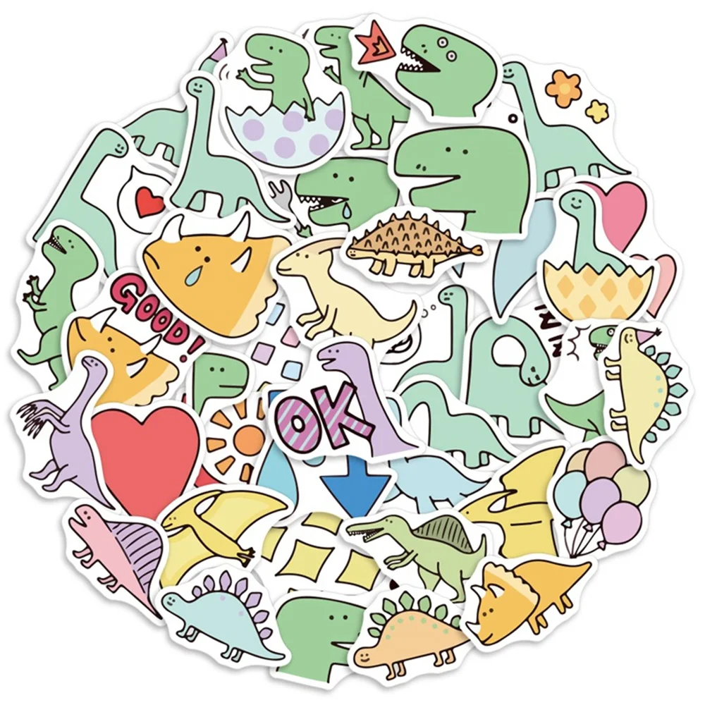

50PCS Cartoon Dinosaur Graffiti Sticker DIY For Laptop Stationery Car Skateboard Waterproof Kawaii Sticker Wholesale