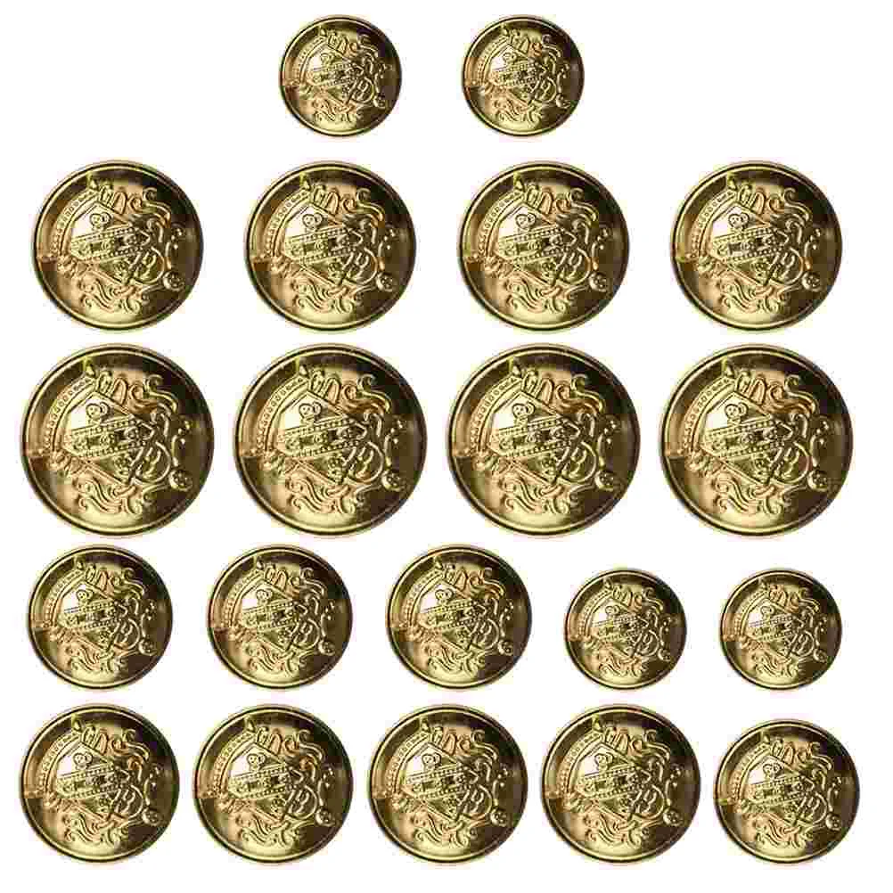 

Vintage Clothing Buttons Replacement Clothes Snaps Decorative Suit DIY Metal Gold