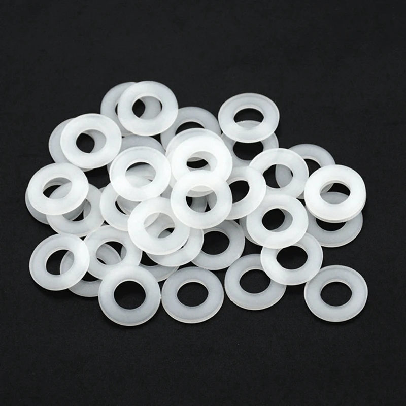 500Pcs White Nylon Flat Washer Gasket Set M2 M2.5 M3M4M5 M6 M8 M10 Plastic Sealing O-Rings Assortment Kit Fastener Spare Parts