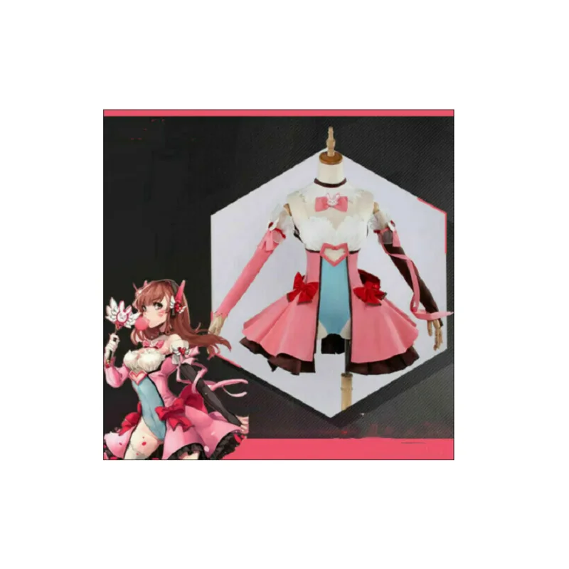 

cosplay anime game ow kawaii girl pink dress costume magic girl