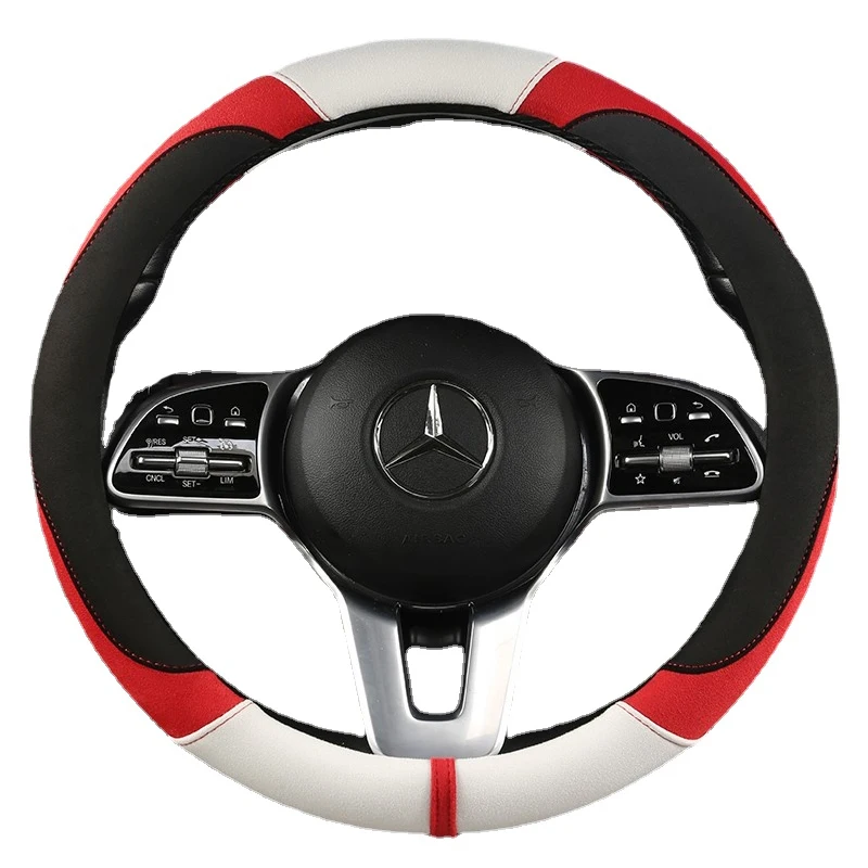 

Car Steering Wheel Cover Universal Suitable for All 38cm Vehicle Models Suede O-type Car Accessories Non-slip Sweatproof 38cm